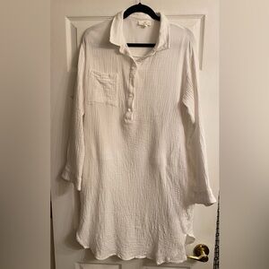 with love p cill Women’s Swimsuit Coverup. Size Medium. Color white.